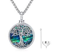 Odinstone Collier Urne pour Cendres Argent 925 Cendres Pendentif Mémorial Locket Bijoux de Crémation pour Femmes Hommes Homme