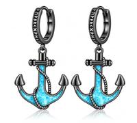 Odisntone Boucles d'Oreilles pour Hommes, Creoles Viking, Noir, Celtes