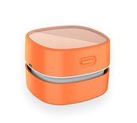 ODISTAR Mini aspirateur de Bureau, économiseur d'énergie avec Fonction d'arrêt Automatique, Haute Endurance jusqu'à 400 Minutes, Design sans Fil et Rotatif à 360° pour Clavier/Bureau (Charge Orange)