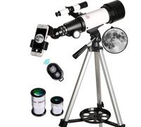 Odisus Télescope - Observateur - Télescope Objectif - Télescope Objectif Adulte - Objecteur pour Enfants - Adaptateur Smartphone Inclus et Commande Sans Fil - 70-300X