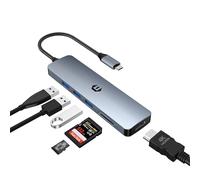oditton Hub USB C, Adaptateur USB C 6 en 1 pour Mac Pro/Air, hub USB 3.0 5 Gbit/s pour Dell, Surface, HP, Lenovo et Autres appareils de Type C (HDMI 4K, USB A 3.0, SD/TF)
