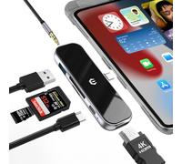 oditton Hub USB C, Hub USB Multipor 6-en-1 avec USB 3.0, HDMI 4K, Fente pour Carte SD/TF, Chargeur PD 100W, Audio 3.5mm, Hub USB C Type C pour Mac, iPad, Dell, et Autres Appareils Type C