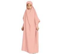Odizli Abaya de Prière Pour Enfants et Filles - Manches Longues - Robe Musulmane Islamique Turque Arabe - Pour le Ramadan, Rose, 11-12 Ans