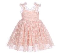 Odizli Bébé Fille Sans Manches Paillettes Paillettes Princesse Tutu Robe Tulle Anniversaire Mariage Robe de Fête, Fleur rose., 2-3 ans