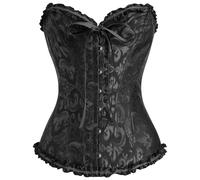 Odizli Corset vintage médiéval, steampunk, renaissance, gothique, bustier pour femme, Noir , S