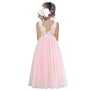 Odizli Robe de demoiselle d'honneur, en dentelle, dos nu, ligne A, en tulle, robe de mariage, première communion, fête, longue robe de soirée