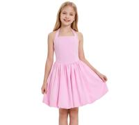 Odizli Robe d'été pour fille - Sans manches - Dos nu - Ligne A - Robe de mariage - Robe d'été courte