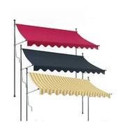 ODJDNLKLWN Pare-soleil de terrasse pliable et rétractable, Protection contre la pluie et le soleil, avant-toit latéral, auvent de porte extérieure(Grey 4X1.2M)