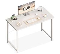 ODK Petit Bureau 100x48 cm, Bureau d'ordinateur Multifonction pour Le télétravail et Les études, Design Simple pour Chambre, Blanc
