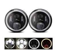 ODKBFG Phare 4X4 7 Pouces Phare LED DRL Pour Nissan Pour Patrol Y60 Phares Phare Feux Avant(50w Halo light Black)