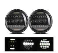 ODKBFG Phare 4X4 7 Pouces Phare LED DRL Pour Nissan Pour Patrol Y60 Phares Phare Feux Avant(75W headlight balck)
