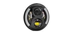 ODKBFG Phare Moto Phares Phare LED H4 7 Pouces Pour Vulcan Pour Monster 1000 600 Softail Slim Fat Boy Moto DRL(60W Left Right Halo)