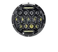 ODKBFG Phare Moto Phares Phare LED H4 7 Pouces Pour Vulcan Pour Monster 1000 600 Softail Slim Fat Boy Moto DRL(75w DRL)