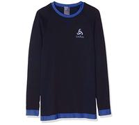 Odlo BL Top Crew Neck L/S Performance Warm Kids Haut Enfant Diving Navy - Energy Blue FR : M (Taille Fabricant : 140)