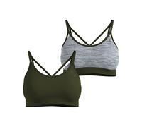 Odlo - Brassière respirante - Seamless Low Bra W Deep Depths/Grey Melange pour Femme - Taille L - Kaki Kaki L
