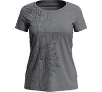 Odlo Concord Element T-Shirt à Manches Courtes pour Femme, Gris mélangé-Imprimé Feuille de Fleurs SS20, XS