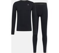 Odlo Ensemble de haut et collant techniques en laine mérinos 200 Natural pour enfant pour homme, L, black
