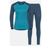 Odlo Active Warm Eco Base Layer Set Bleu L Femme