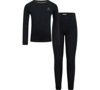 Odlo - Ensemble t-shirt et collant thermiques - Merino 200 Set Long Kids Black en Laine - Taille Enfant 116 cm - Noir Noir 116 cm