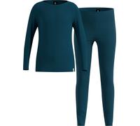Odlo - Ensemble t-shirt et collant thermiques - Merino 200 Set Long Kids Reflecting Pond en Laine - Taille Enfant 164 cm - Bleu Bleu 164 cm