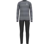 Odlo - Ensemble t-shirt et collant thermiques - Set Long Active Warm Eco Kids Black/Grey Melange - Taille Enfant 164 cm - Noir Noir 164 cm