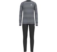 Odlo - Ensemble t-shirt et collant thermiques - Set Long Active Warm Set Black Grey Melange - Taille Enfant 152 cm - Noir Noir 152 cm