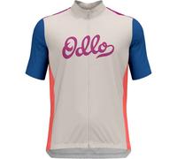Odlo - Essential Odlo Print S/U Collar S/S Full Zip - Maillot de cyclisme - M - silver cloud