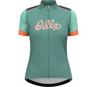 ODLO Essential Odlo Print S/u Collar S/s Full Zip W - Femme - Vert / Violet - taille L- modèle 2024