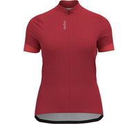 ODLO Essential Print Stand-up Collar S/s Fz W - Femme - Rouge - taille L- modèle 2023