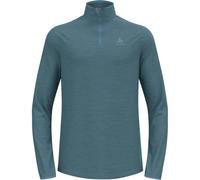 T-shirt Odlo Run Easy Half Zip manches longues bleu turquoise - XL