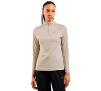 Odlo Femmes Essential Ceramiwarm Mid Layer 1/2 Zip Vêtements De Course Maillot De Course Silver Cloud - Crème M
