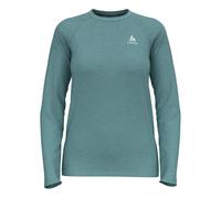 Odlo Femmes Essential Seamless Crew Neck Longsleeve Vêtements De Course Haut Manches Longues Aqua Haze Melange - Turquoise L