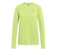 Odlo Femmes Essential Seamless Longsleeve Vêtements De Course Haut Manches Longues Shadow Lime Melange - Jaune Lemon XL