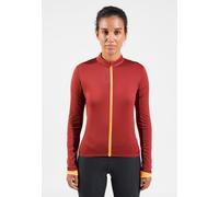 Veste de cyclisme femme odlo full zip zeroweight ceramiwarm rouge