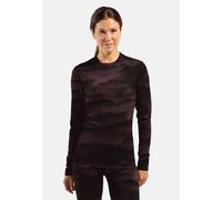 Odlo Haut technique à col rond et motif en jacquard Merino Warm pour femme, XL, bordeaux