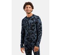 Odlo Haut technique à col rond et motif en jacquard Merino Warm pour homme, M, blau
