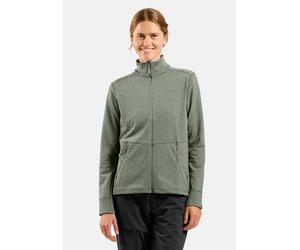 Odlo Haut zippé Grid Fleece pour femme - Randonnée - vert, M