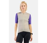 Odlo Maillot de cyclisme à zip intégral et imprimé héritage Essentials pour femme, XL, beige