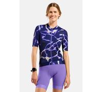 Odlo Maillot de cyclisme imprimé à zip intégral Zeroweight Pro Chill-Tec pour femme, L, violet