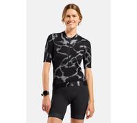 Odlo Maillot de cyclisme imprimé à zip intégral Zeroweight Pro Chill-Tec pour femme, XL, noir