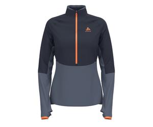 ODLO Mid layer 1/2 zip DESCENT CW 200 SL (india ink - live wire) Femme M