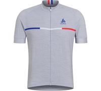 ODLO Performance S/s Jersey Tshirt S/u Collar S/s Full Zip - Homme - Gris - taille M- modèle 2025