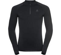 Odlo - Première couche technique col montant zippé - BL Top Turtle Neck LS Half Zip Performance Warm Eco M Black/Graphite Grey pour Homme - Taille L - Noir L