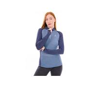 Baselayer femme odlo 1 2 zip performance wool 150 bleu