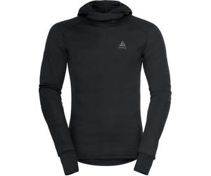 Odlo - Première couche technique à cagoule - T-shirt ML Cagoule Active Warm Black - Taille M - Noir Noir M