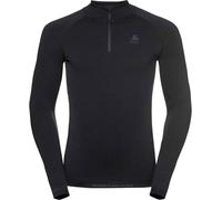 Odlo - Première couche technique col montant zippé - BL Top Turtle Neck LS Half Zip Performance Warm Eco M Black/Graphite Grey pour Homme - Taille S - Noir S