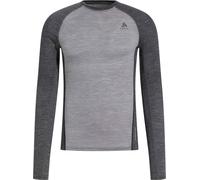 Odlo - Première couche technique en laine de mérinos - BL Top Crew Neck LS Performance 150 M Grey Melange/Dark Grey Melange pour Homme en Laine - Gris M