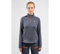 Maillot manches longues femme odlo 1 2 zip berra bleu fonce