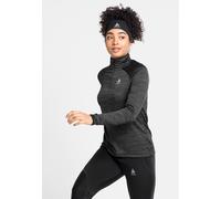 Odlo Pull à manches longues et col zippé Run Easy pour femme, S, noir