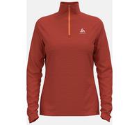 Odlo Pull à manches longues et col zippé Run Easy pour femme, XS, rouge